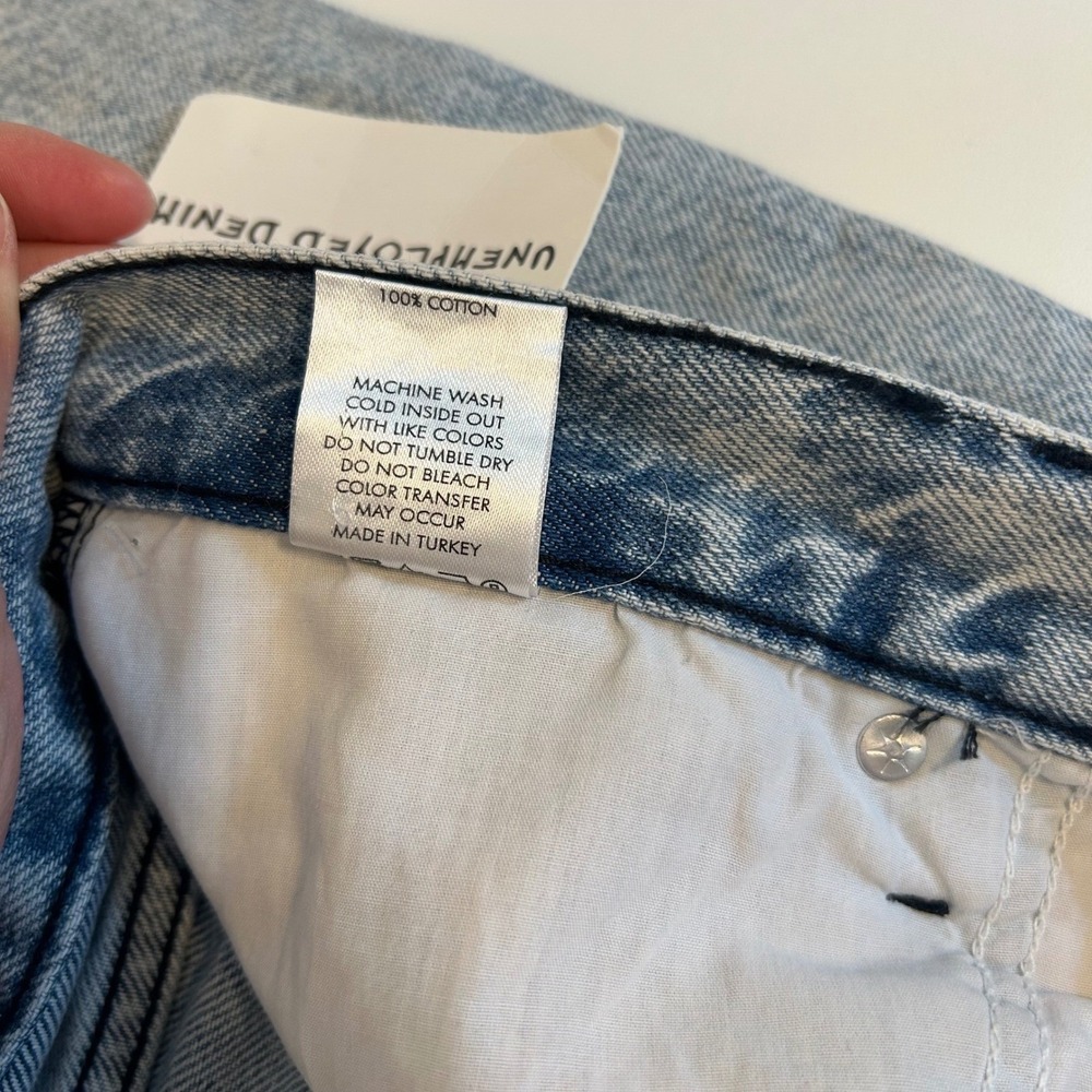 NWT unemployed Denim size 29 women's high rise acid washed heart patch jeans - Picture 5 of 10